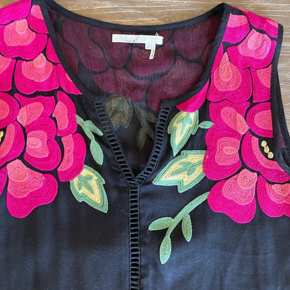 Anthropologie Floreat Pinnacle Embroidered Floral Tank Top Women’s Size Small. - Picture 7 of 9